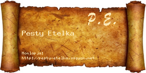 Pesty Etelka névjegykártya